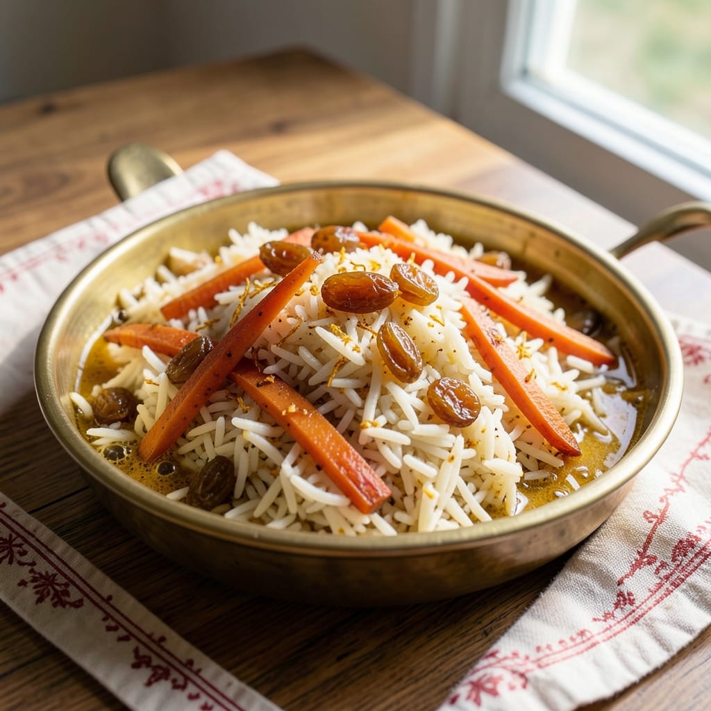 Afghani Rice with Carrots and Raisins Recipe: Spiced Pilaf with Sweet-Tangy Depth