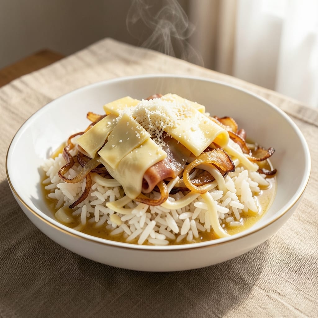 4 Cheese Rice Recipe: Gooey Melty Layers in One Pot