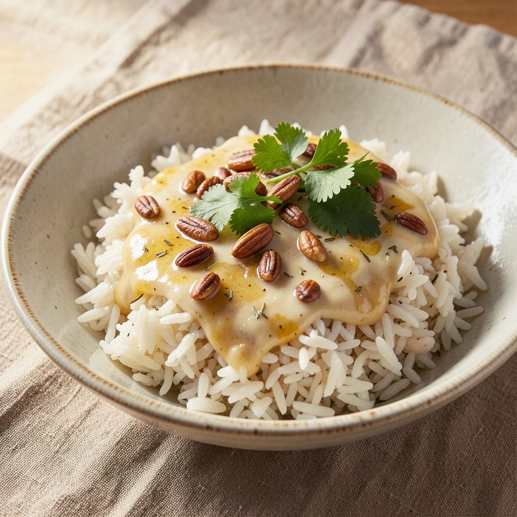 One-Cup Rice Recipe: Jasmine Coconut Pilaf With Toasted Pine Nut Crunch