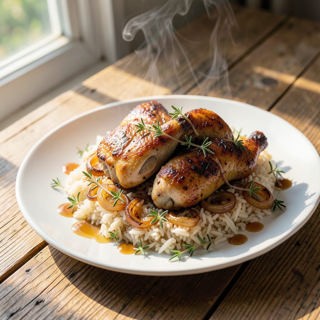 A Chef's Life Chicken and Rice Recipe: One-Pot Harmony with Herbed Gravy