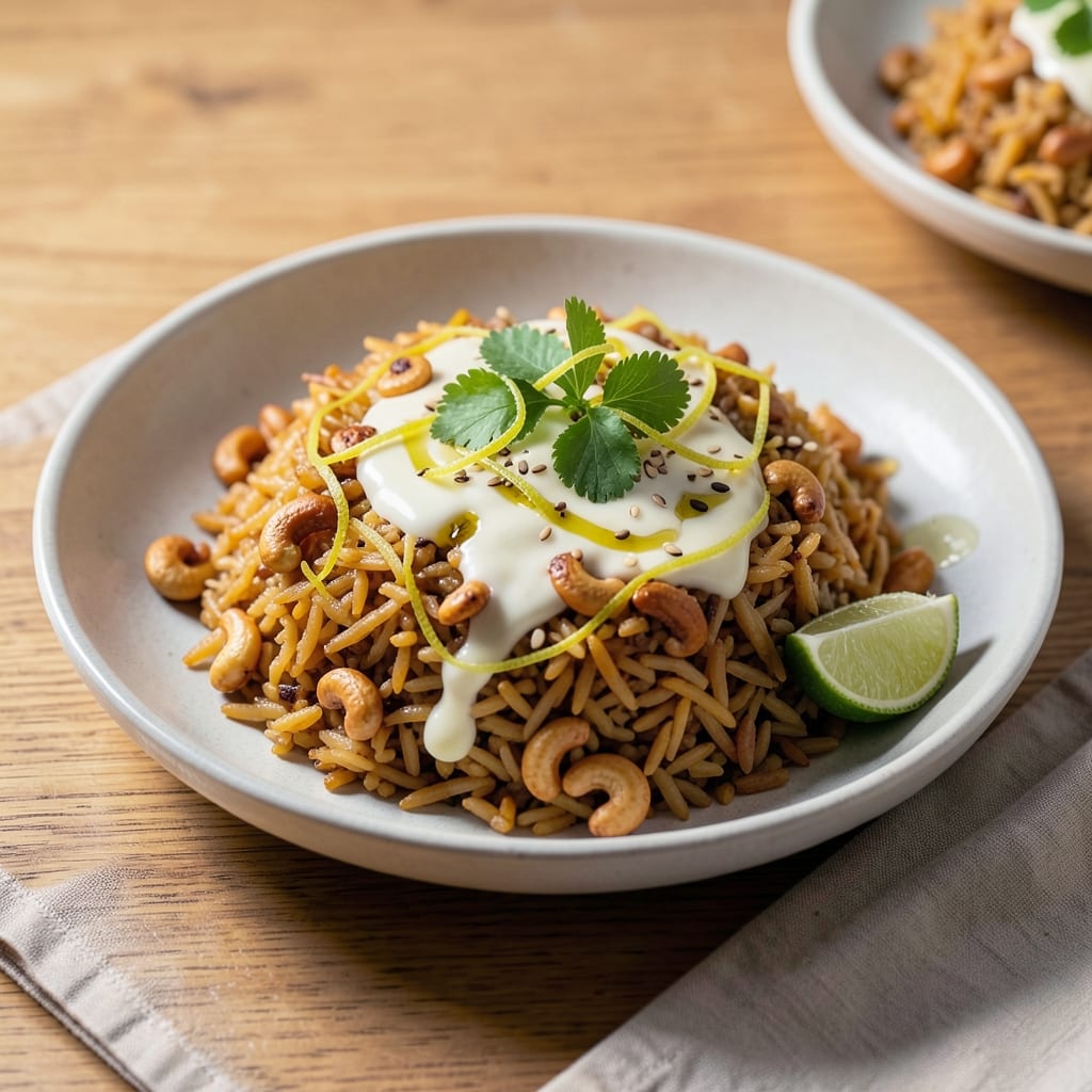 Asian Rice Pilaf Recipe: Fragrant Coconut-Lime Pilaf With Toasted Cashews