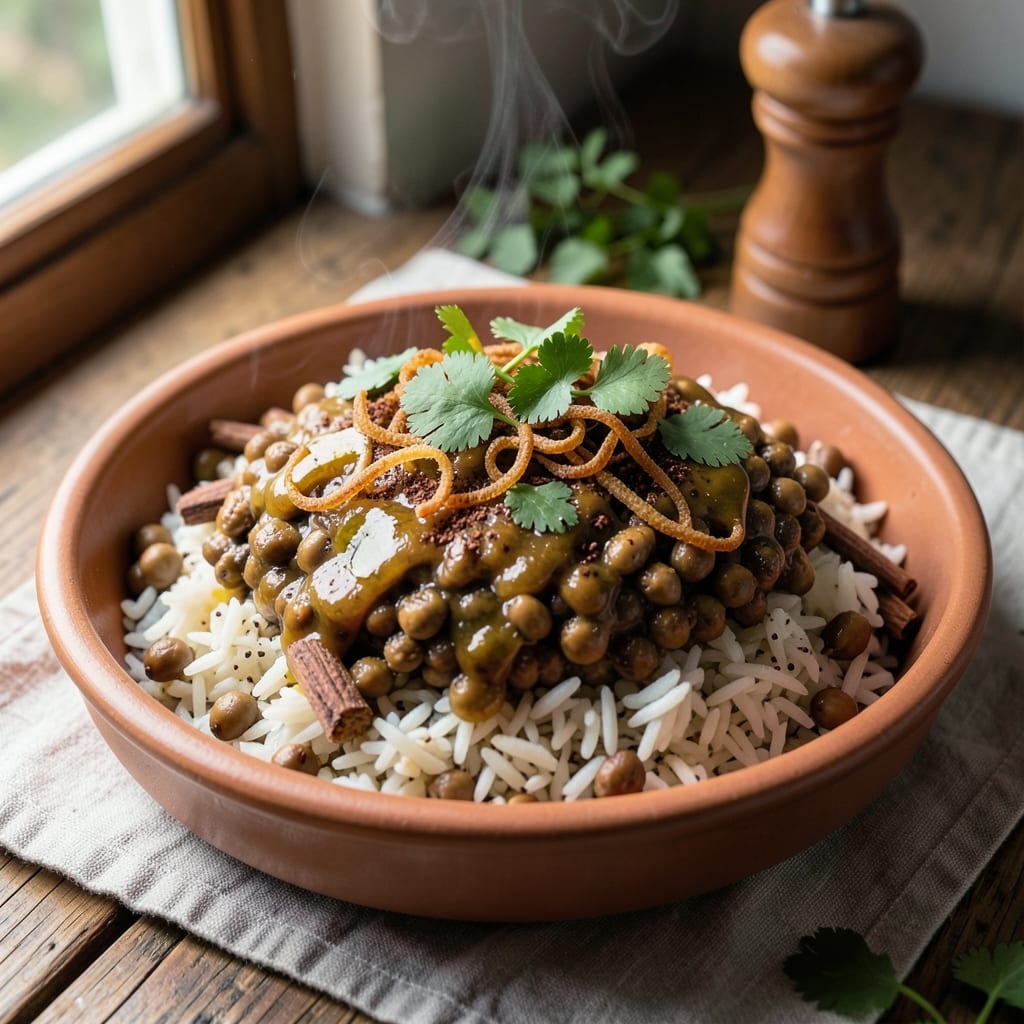 Arabic Lentil Rice Recipe: Spiced One-Pot Harmony With Toasted Crunch