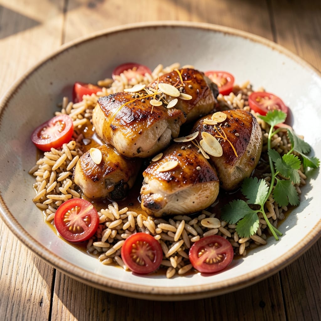 Arroz Con Pollo With Brown Rice Recipe: One-Pot Saffron and Cumin Infusion