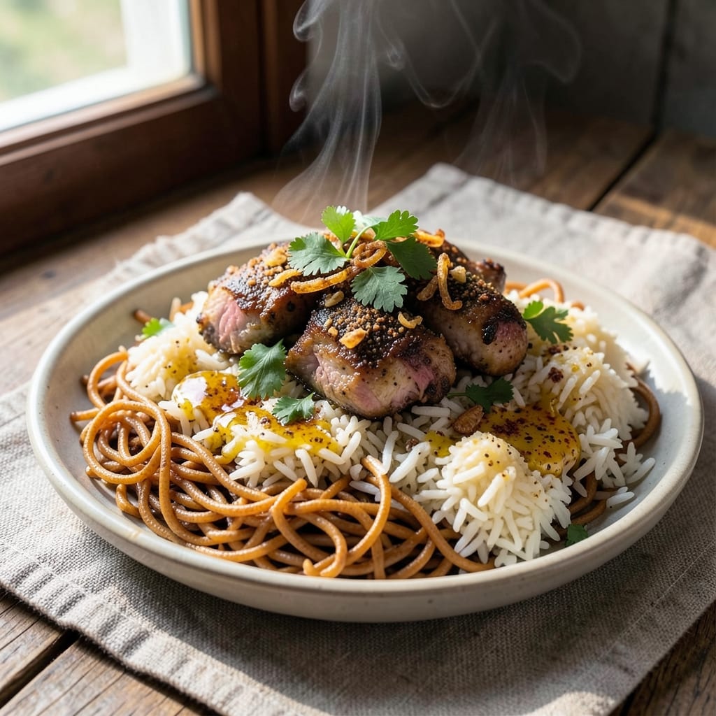Arabic Rice Vermicelli Recipe: Fragrant Saffron and Toasted Spice One-Pan Delight