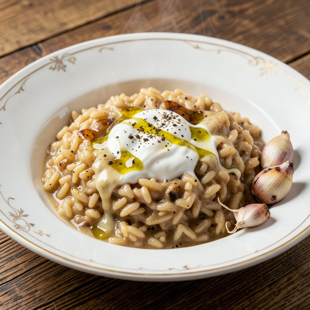 Asiago Rice Recipe: Cheesy Melting Pot With Toasted Garlic Crunch