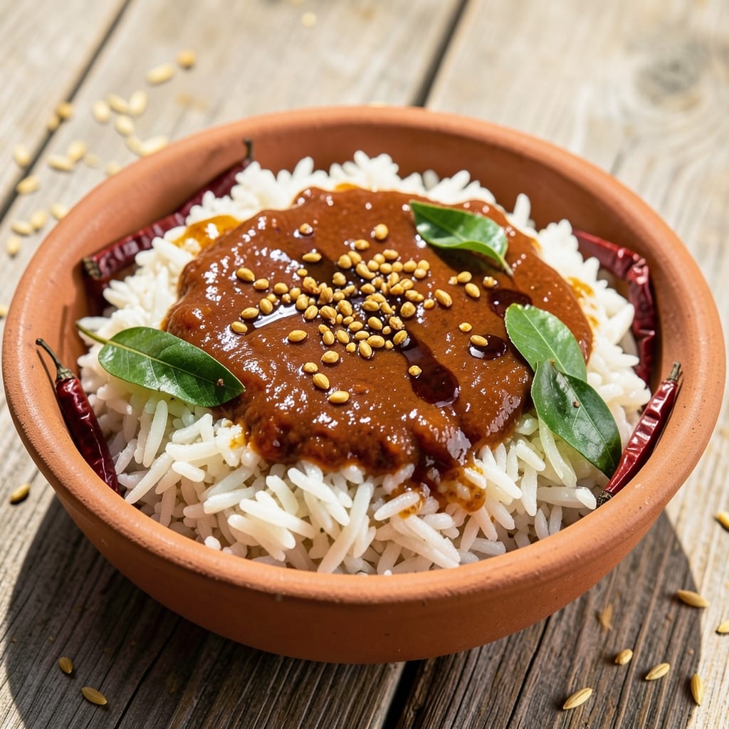 Andhra Tomato Rice Recipe: Tangy Tamarind and Mustard Seed Crunch