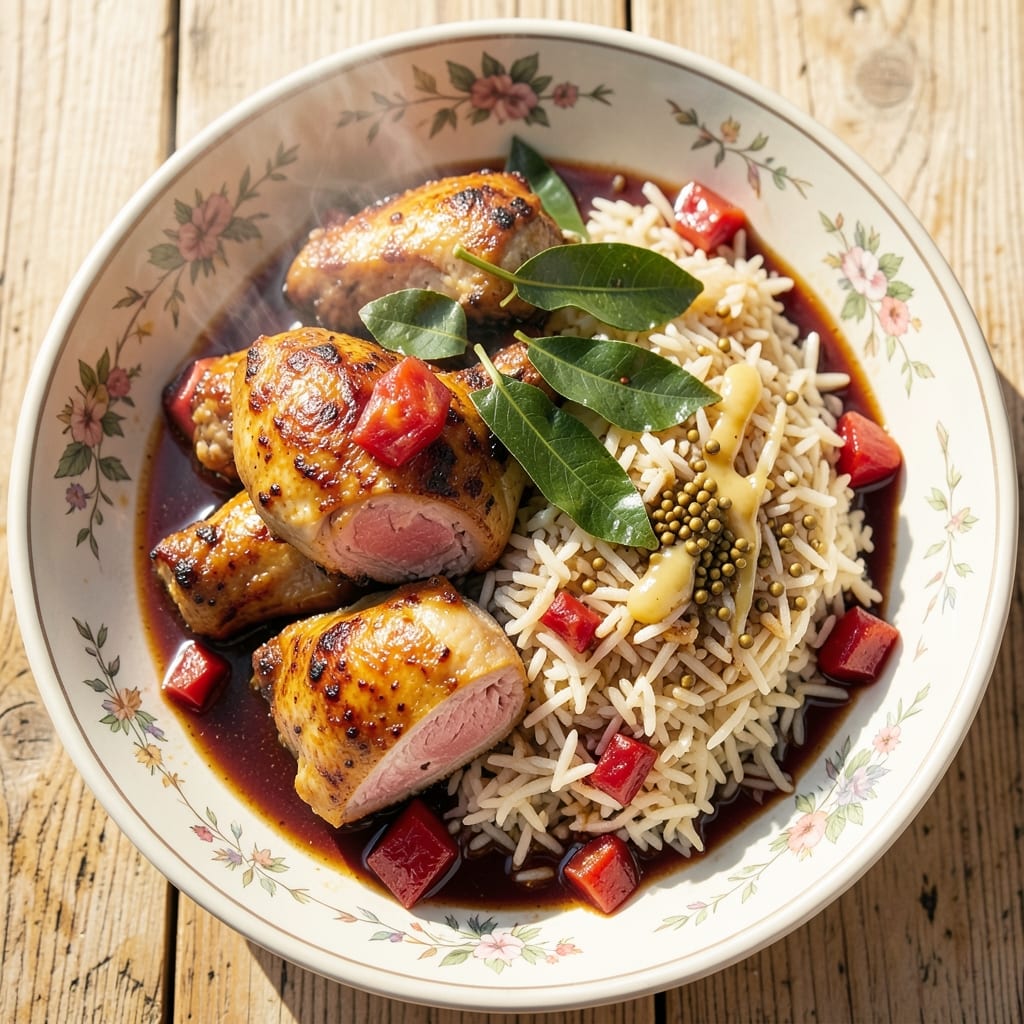 Amba Chicken and Rice Recipe: Fragrant Tamarind Tang and Toasted Spice Harmony