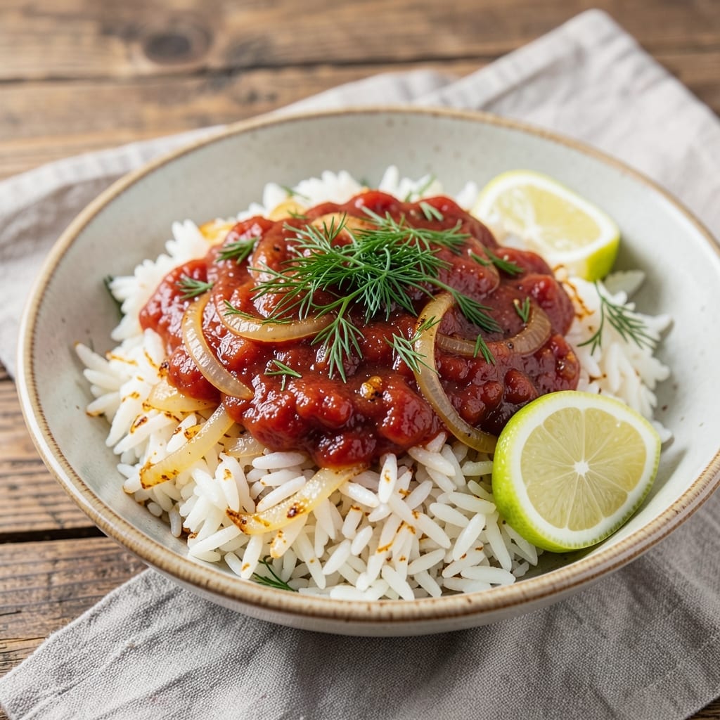 Albanian Rice Recipe: Saffron-Infused Lemon and Herb Flavor