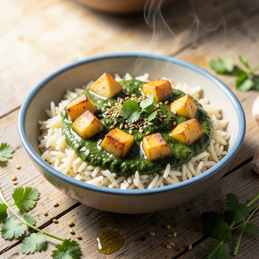 Aloo Palak Rice Recipe: Spinach Rice With Earthy Spiced Perfection