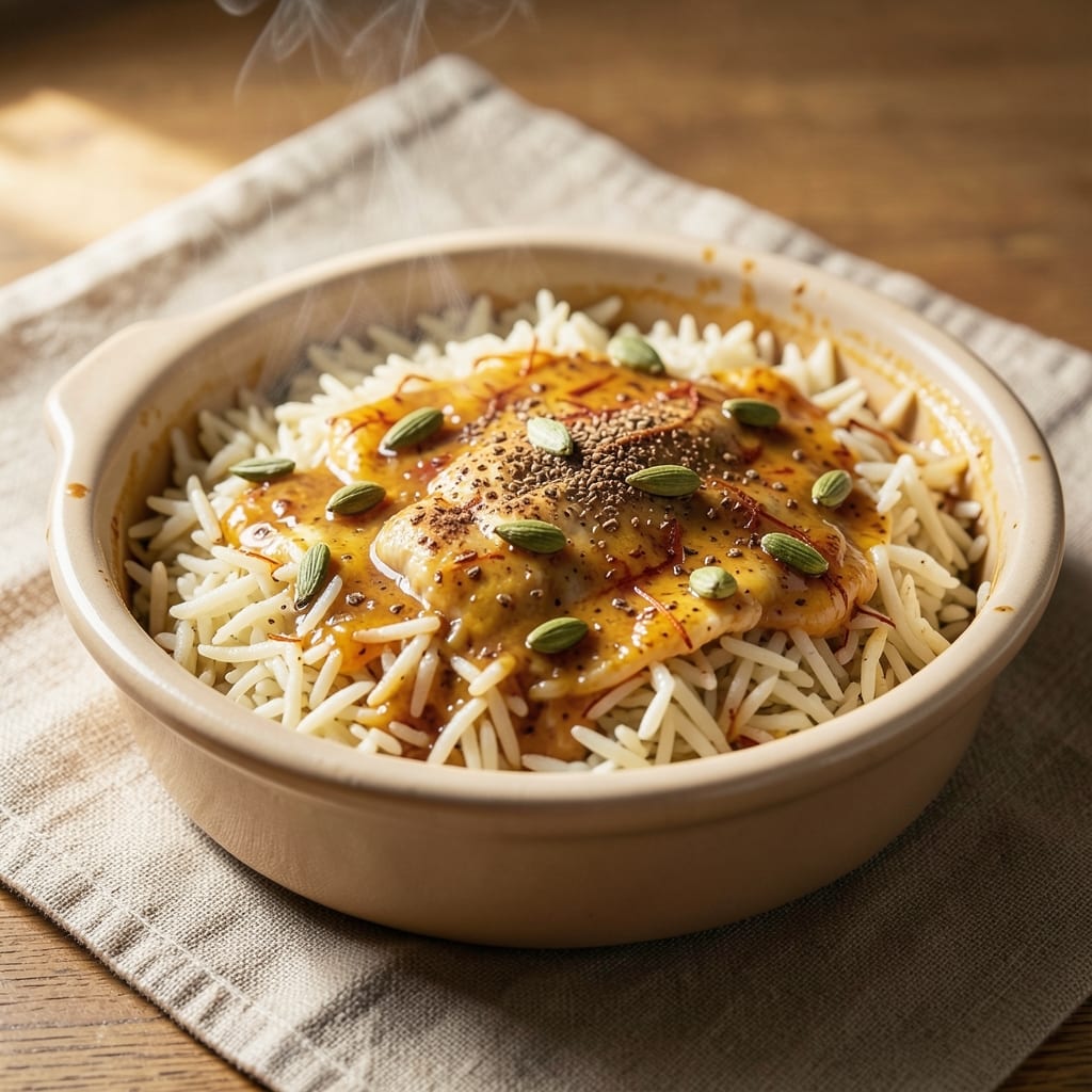 Arabic Oriental Rice Recipe: Fragrant Saffron and Spice Infusion