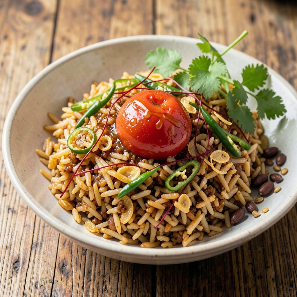Achari Rice Recipe: Spiced Tomato Tamarind Basmati Magic