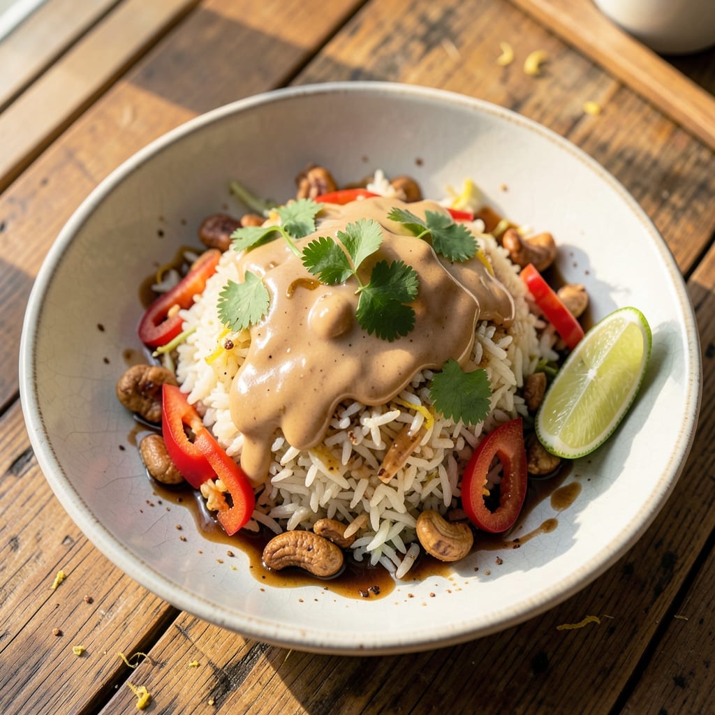 Asian Rice Salad Recipe: Jasmine and Peanut Dressing Harmony