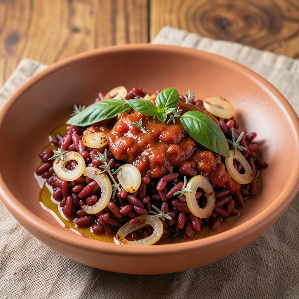African Red Rice Recipe: Tomato-Basil Infused Flavor With Perfect Grain Texture