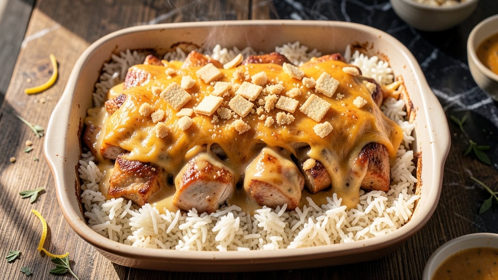 Chicken and Rice Casserole Recipe with Ritz Crackers: Crunchy Top, Creamy Layers in One Pan