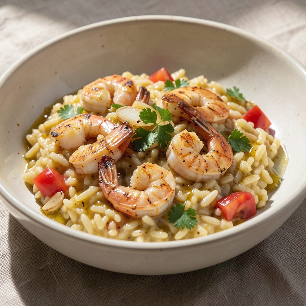 Arborio Rice and Shrimp Recipe: Saffron-Kissed Risotto With Buttery Shrimp