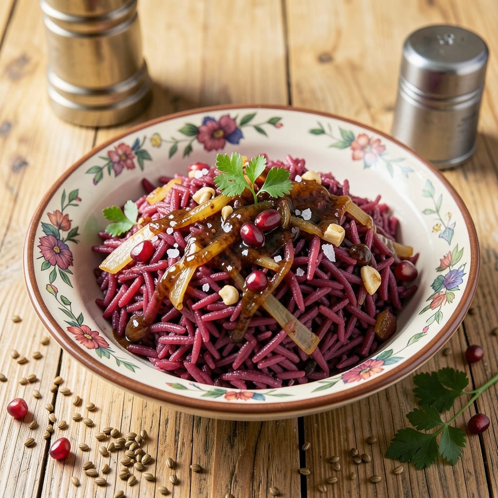Armenian Red Rice Recipe: Pomegranate and Dried Herb Fragrance