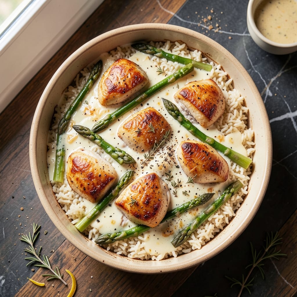 Asparagus Chicken and Rice Casserole Recipe: One-Dish Comfort With Crispy Top
