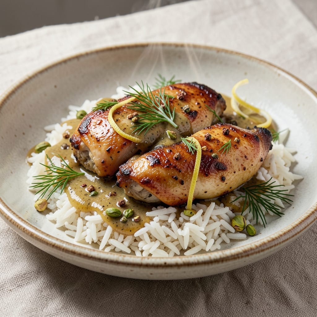 Armenian Chicken and Rice Recipe: Fragrant Dill and Lemon Zest Simmered Together