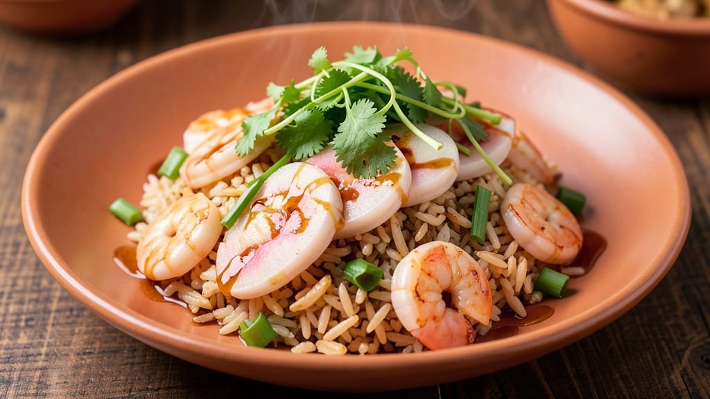 Chinese Seafood Fried Rice Recipe: Wok-Tossed Crisp With Scallop Sparkle