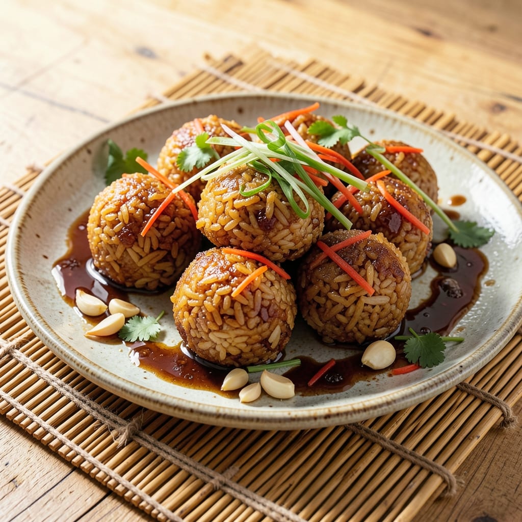 Asian Fried Rice Balls Recipe: Crispy Wrapped Bites with Chewy Centers
