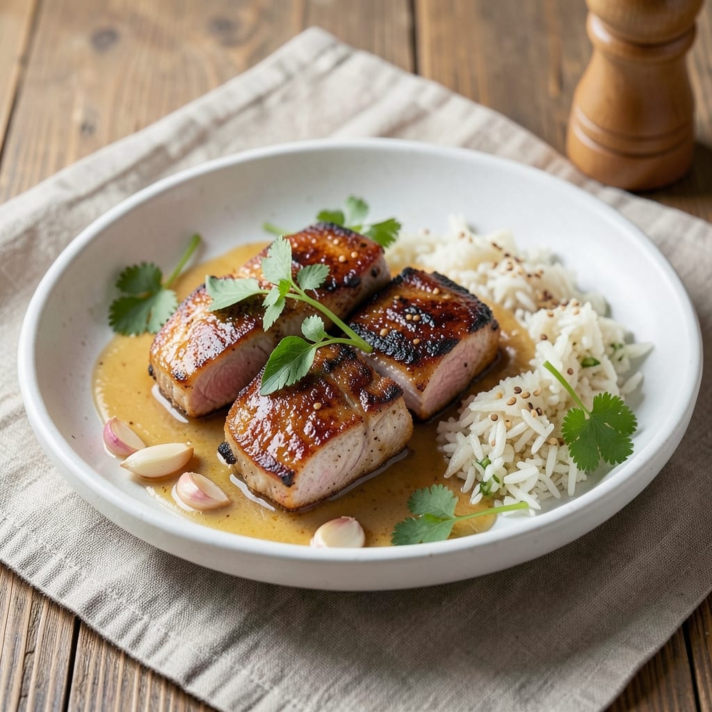 Asian Pork Chops and Rice Recipe: Soy-Glazed Crispy Edges and Fragrant Steamed Grains