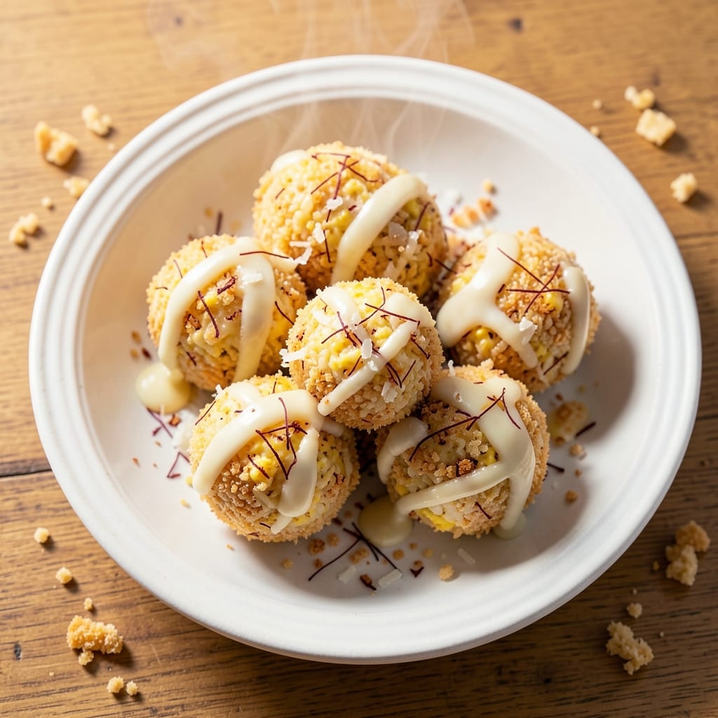 Arborio Rice Balls Recipe: Saffron-Infused Golden Orbs With Nutty Crunch